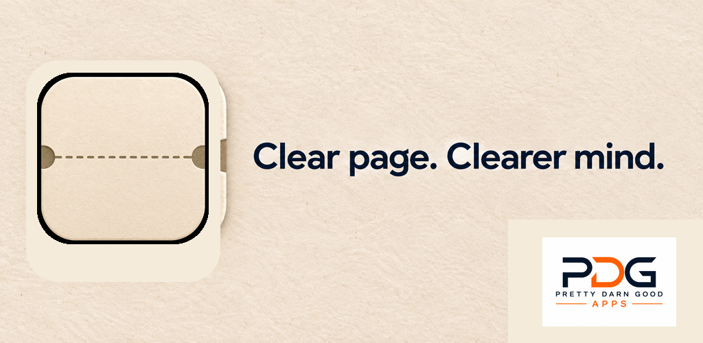 ClearPage app artwork with the words Clear page. Clearer mind.